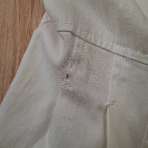 Vintage Soft White Babydoll Peplum Utility Jacket Sz L Cotton Cozy Casual - Picture 3 of 8